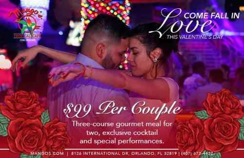 Mango's Tropical Cafe Orlando Valentine's Day February 14 2018