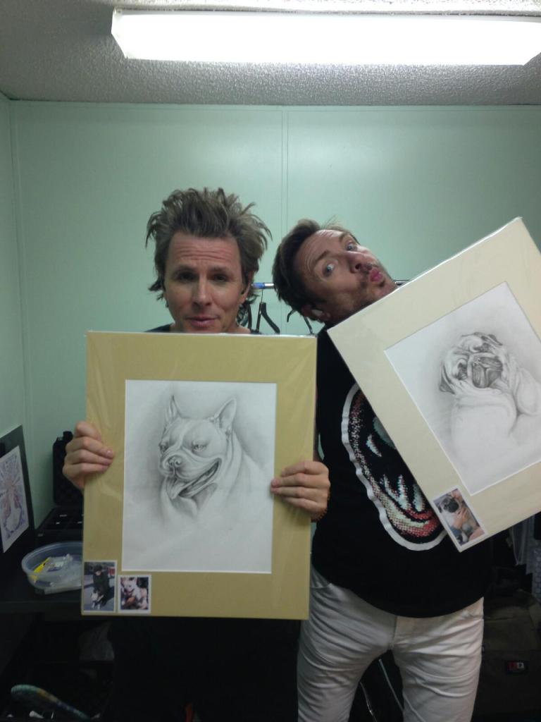 John and Simon with Dog Drawings