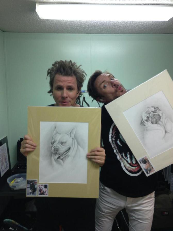 John and Simon with Dog Drawings